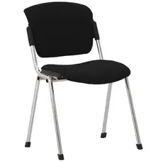 Посетителски стол ДИАН- снимка отпред, черна дамаска