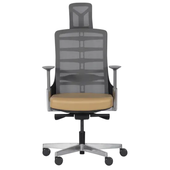 Директорски стол АЛЦЕК- хромирана кръстачка, лумбална опора