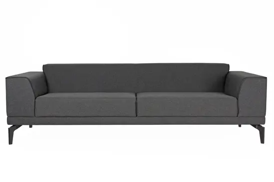 Триместен диван САМУИЛ SOLO 03 - снимка в профилен план, сив цвят на дамаската