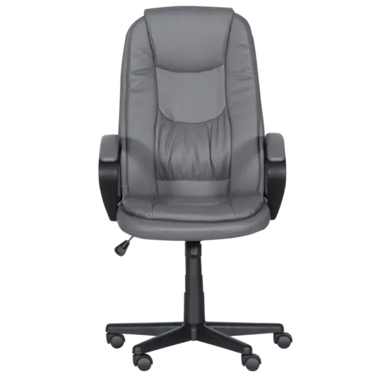 Директорски стол ЯСЕР- сива еко кожа полипропиленова кръстачка