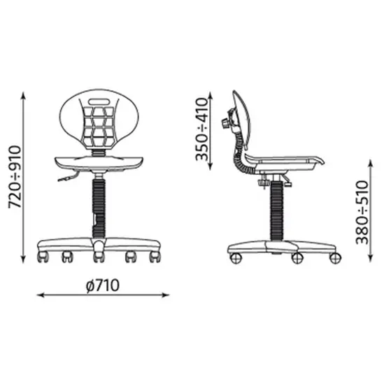 Работен стол НАРГО - схема, размери