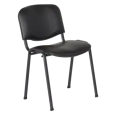 Посетителски стол еко кожа- черен