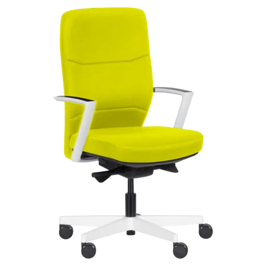 Работен стол  ПЕРС снимка опред, цвят горчица, бяла кръстачка