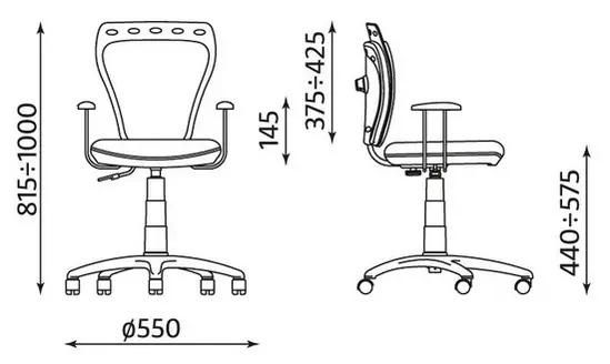 Детски стол КОЛЕЛО- размри на стол