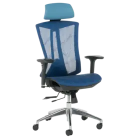 Дирексторски стол ЛУСИЯ- снимка отпред, син цвят