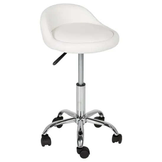 Бар стол МИЛИЦА - бял цвят седалка, еко кожа