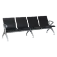 Посетителска пейка BTL - снимка отпред, черен цвят, 4 места