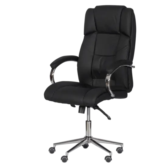 Директорски стол ЯВОР - черен цвят, еко кожа, ергономичен