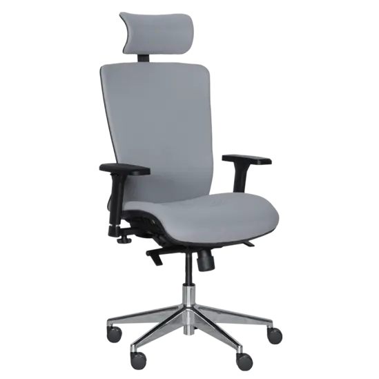 Работен стол ПИРЕЯ- светлосива дамаска