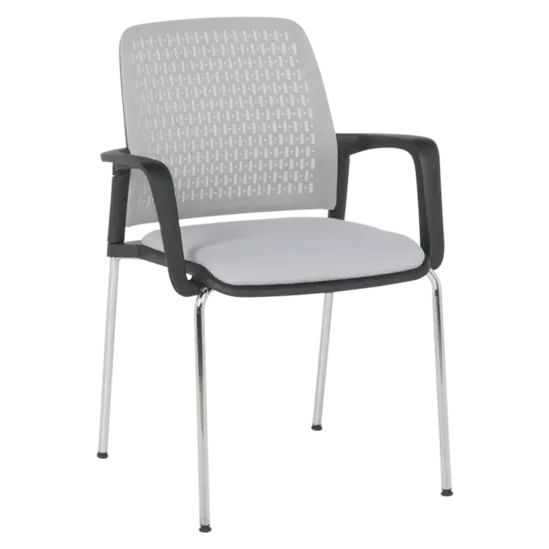 Посетителски стол КАВО- сив цвят дамаска