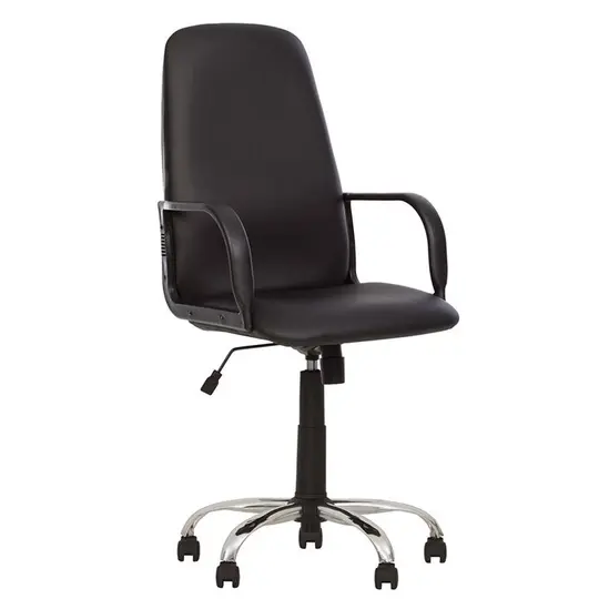 Директорски стол ДИПЛОМАТ- снимка отпред, черна еко кожа