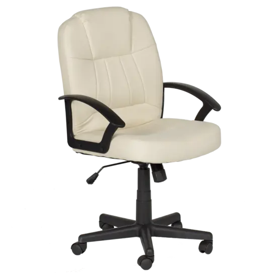 Работен стол МУСАЛА - цвят крем, черни подлакътници