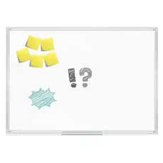 Бяла дъска с алуминиева рамка 60х90 см- снимана отпред, 