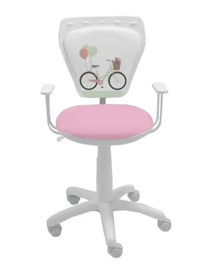 Детски стол КОЛЕЛО- снимка отпред, розова седалка