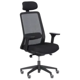 Директорски стол АЛЕКСИ-снимка отпред, черен цвят