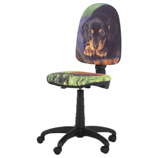 Детски стол КУЧЕ- черен полипропилен