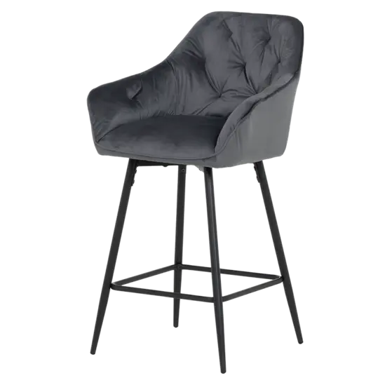 Бар стол АЛЕГ- тъмносива дамаска