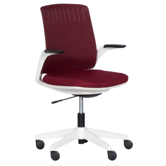 Детски стол ТЕА червен- снимка отпред, бяла база