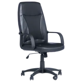 Директорски стол ФЕОДОР-снимка отпред, черна еко кожа