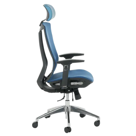 Дирексторски стол ЛУСИЯ- снимка отстрани, хромирана кръстачка