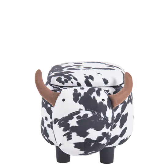 Табуретка детска с ракла крава- снимка отпред