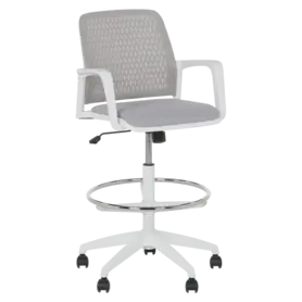 Работен стол ОРБИС- снимка отпред, бял полипропилен