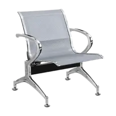 Посетителска пейка BTL 41- снимка отпред, хромиранани подлакътници, метална