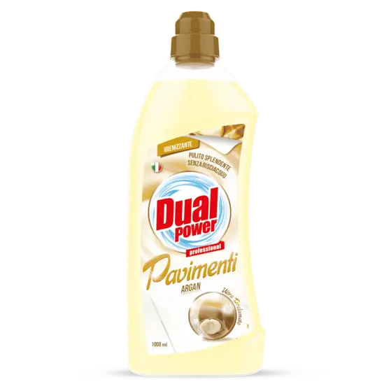 Dual Power 1 л – универсален препарат за под с аромат на кокос (част от комплект Perfetto)
