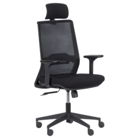 Директорски стол ВАЛТЕР-снимка отстрани, черен