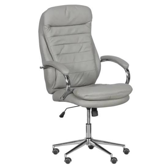 Директорски стол ВЕНЦИСЛАВ - сив цвят, еко кожа