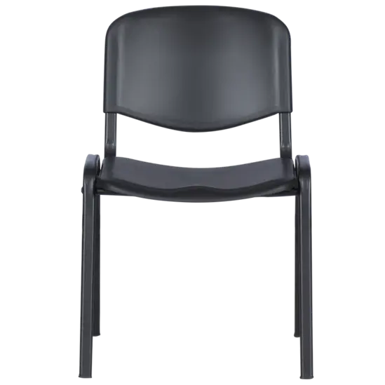 Посетителски стол НИКОЛА-сниман отпред, черен цвят