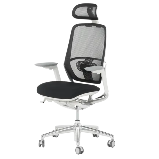 Работен стол СЕЛЕНА-сниман отстрани, хромирана база