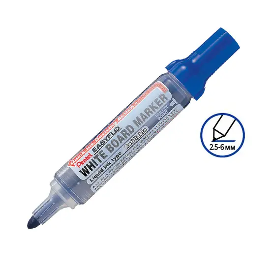 Маркер за бяла дъска Pentel Easyflo презареждащ син 2.5-6.0 мм