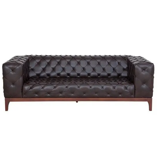 Диван триместен  БАЛША STR 03 кожен, кафяв