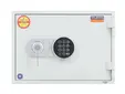 Метален сейф FRS огнеупорен PMT 30, бял с електронна брава модел PLS + ключ, затворен 