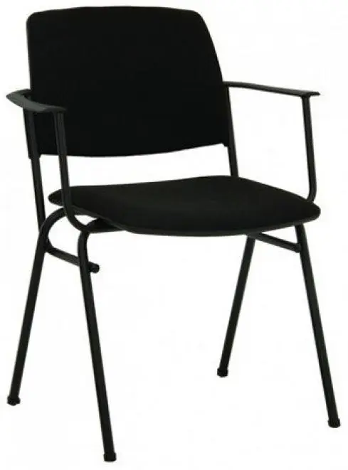 Посетителски стол ИСИТ АРМ- черен цвят дамаска