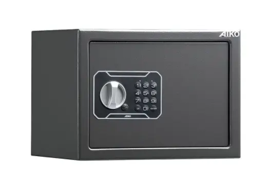 Метален сейф PMT 230 EL - сив, затворен, с ел. заключване