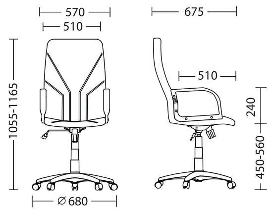 Директорски стол MANAGER- размери