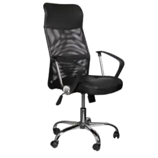 Директорски стол MONTI HB- снимка отстрани, черен цвят