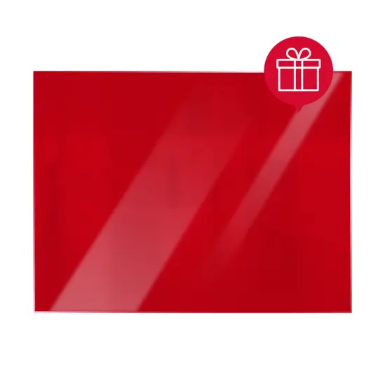 Стъклена магнитна дъска 40х60 см - Червена с комплект магнити за стъклена дъска