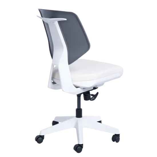 Работен стол ГЕРАНА- снимка отзад, бял полипропилен