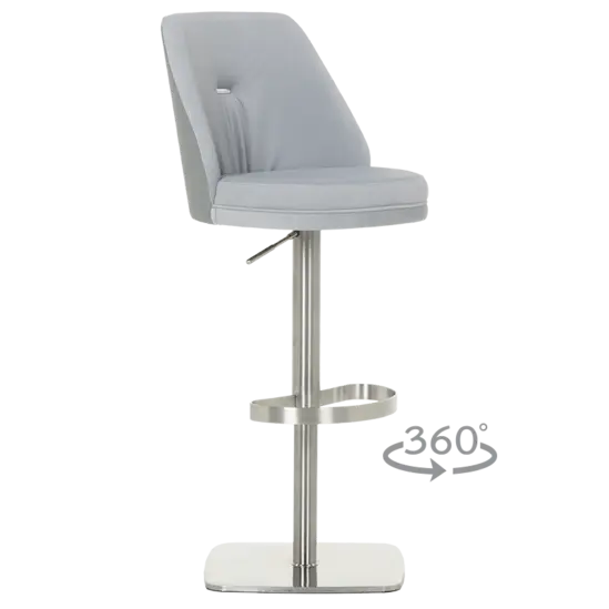 Бар стол ХЕЛЕНА- сив цвят, дамаска