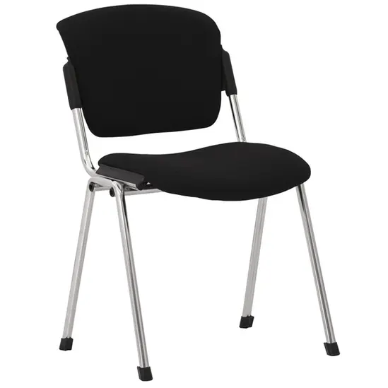 Посетителски стол ДИАН- снимка отпред, черна дамаска