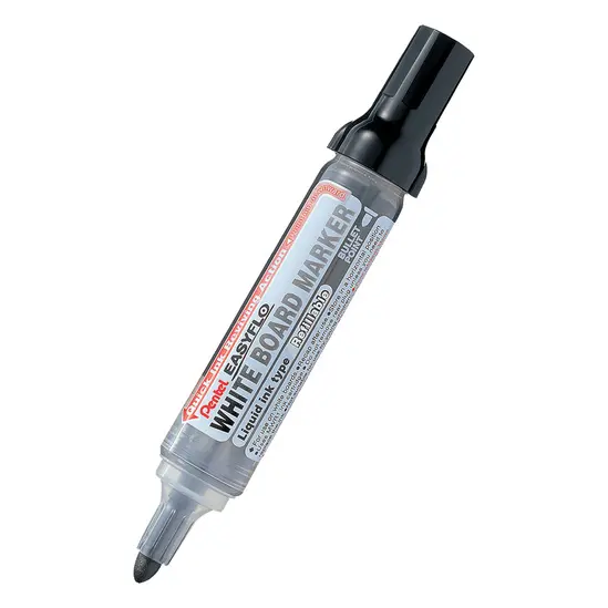 Маркер за бяла дъска Pentel Easyflo презареждащ черен без капачка