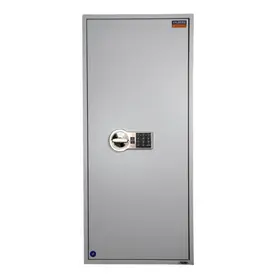 Метален сейф PMT взломоустойчив 800 EL - затворен, сив цвят, сниман отпред