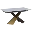 Трапезна маса ЛЕОНА разтегателна- бяло-злато