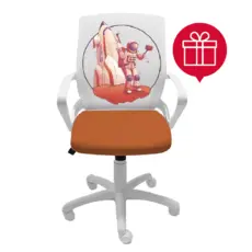 Детски стол АСТРО с оранжева седалка и пиктограма за подарък