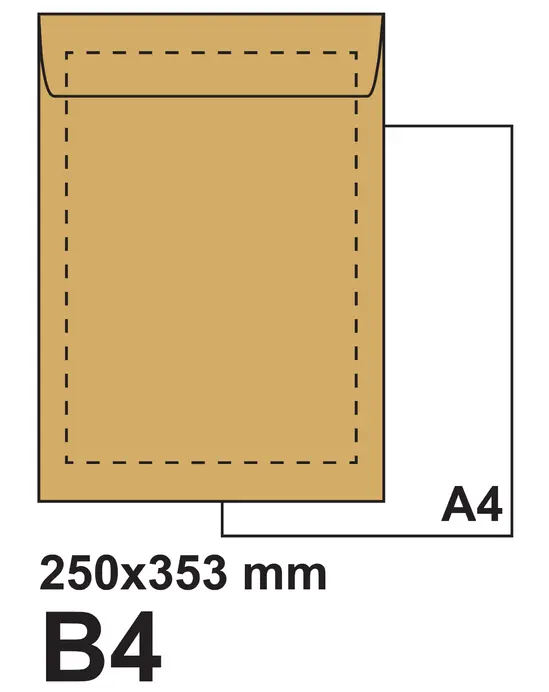 Плик самозалепващ B4 250х353 кафяв крафт 50 бр