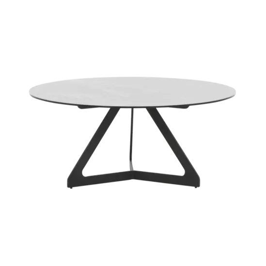 Холна маса БЛАГОМИРА- бял цвят плот, черна основа