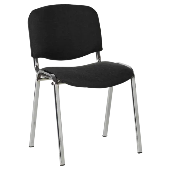 Посетителски стол Gen40 хром- черен цвят дамаска